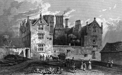 Vista sud di Eastbury House, vicino a Barking, inciso da William Watkins, 1833