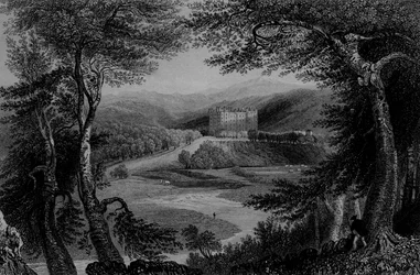 Veduta del castello di Drumlanrig, Dumfrieshire