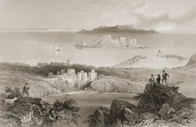 Veduta del Castello di Howth, Contea di Dublino, Irlanda, da 