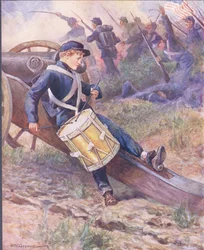 Si trascinò dietro un cannone e diventò sempre più pallido, illustrazione da 