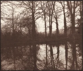 Alberi invernali riflessi in uno stagno, 1841-42