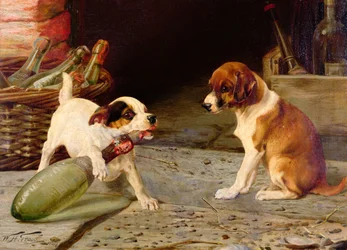 Stappare la bottiglia, 1887 (uno di una coppia)