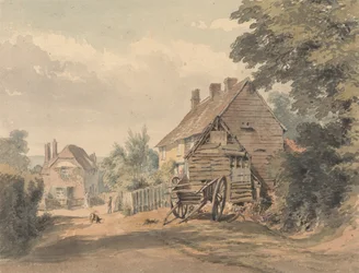 Una strada in un villaggio di campagna
