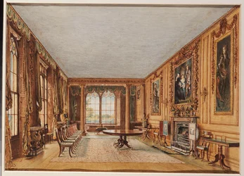 La sala da pranzo invernale del conte di Essex a Cassiobury, 1821
