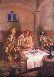 Sera a Emmaus, da Il Libro delle Immagini della Bibbia pubblicato da Thomas Nelson, c.1950