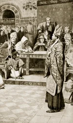 Jocelyn, Vescovo di Glasgow, a Northampton, 1176, illustrazione da 