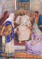 Le due sorelle, da Il Libro delle Immagini della Bibbia pubblicato da Thomas Nelson, c.1950