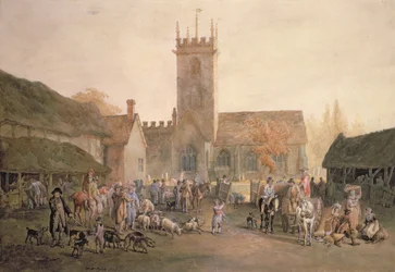 Mercato dei maiali nel cortile della Fontana, Bedford, 1806
