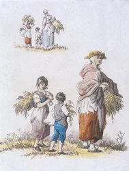 Donne e bambini che spigolano, Personaggi provinciali