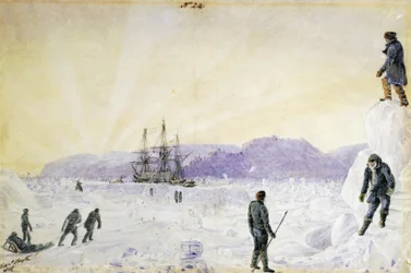 HMS Terror intrappolata nel ghiaccio vicino all