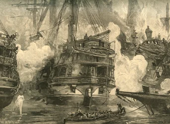 Battaglia di Navarino: HMS Asia contro le navi di Capitan Bey e Moharram Bey, 1827