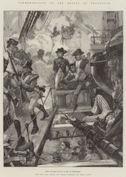 Commemorazione della Battaglia di Trafalgar, HMS Victory il 21 ottobre 1805, a Trafalgar