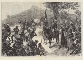 La spedizione di soccorso di Stanley per Emin Pasha che lascia Matadi, sul Congo, con Tippoo Tib e le sue mogli