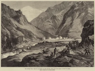 La Guerra Afghana, Passo di Ali Musjid, nel Khyber, con l