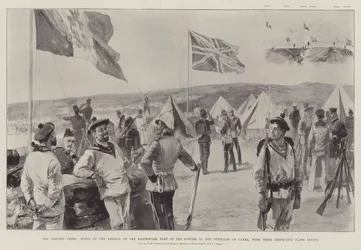 La Crisi Orientale, Scena sul Bastione del Forte di Terra delle Potenze alla Periferia di Canea, con le loro Bandiere rispettive