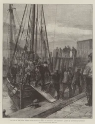 La perdita della nave a vapore Elbe del Norddeutscher Lloyd, il 30 gennaio, al largo di Lowestoft, sbarco dei sopravvissuti a Lowestoft