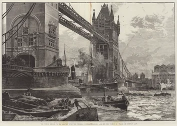 Il Tower Bridge, da erigere sul Tamigi, pietra angolare posata dal Principe di Galles lunedì scorso