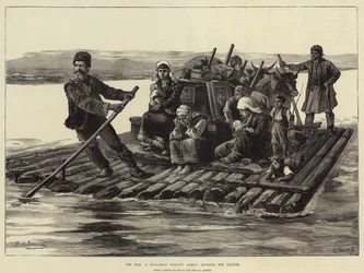 La guerra, una famiglia di contadini bulgari attraversa il Danubio