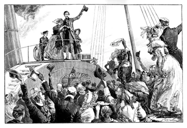 La regina lascia Kingstown, visita reale in Irlanda, c1849, 1888
