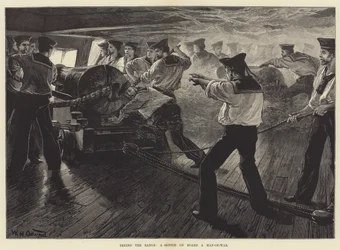 Provando la portata, uno schizzo a bordo di una nave da guerra