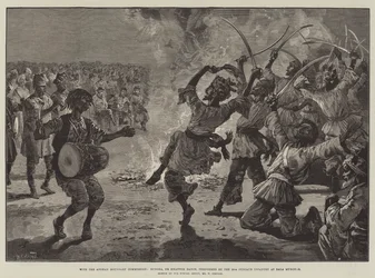 Con la Commissione di Confine afgana, Bungra, o danza Khattuk, eseguita dal 20° Fanteria del Punjab a Bala Murghab