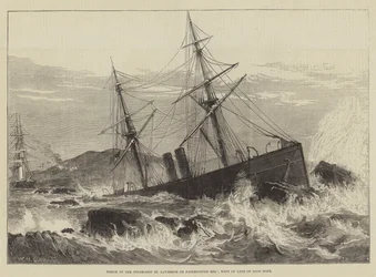Naufragio della nave a vapore St Lawrence sullo scoglio Paternoster, a ovest del Capo di Buona Speranza