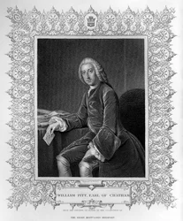 Ritratto di William Pitt, 1° Conte di Chatham, inciso da William Holl il Giovane (1807-71)