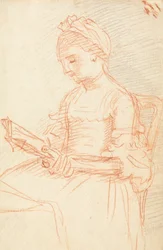 Signora Seduta con Libro