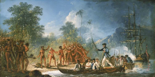 Lo sbarco a Tanna (Tana), una delle Nuove Ebridi