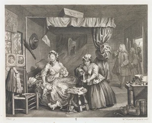 La caduta di una prostituta, progettata nel 1732, stampata nel 1744