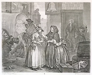 Il progresso di una prostituta, Tavola Uno: Intrappolata da una ruffiana, 1732