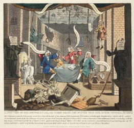 Una giusta visione del palcoscenico britannico o tre teste sono meglio di una, 1724, illustrazione da 