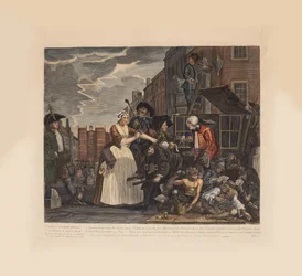 La carriera di un libertino, Tavola 4: Arrestato per debiti, ca 1735