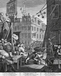 Beer Street, Londra, incisione di William Hogarth, Regno Unito