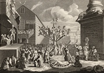 Stampa emblematica dei mari del Sud, da "The Works of William Hogarth", pubblicato nel 1833 (litografia)