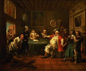 Falstaff esamina le sue reclute da Enrico IV di Shakespeare, 1730