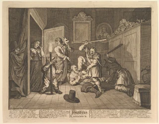 Hudibras catechizzato Dodici grandi illustrazioni per Hudibras di Samuel Butler, Tavola 9, 1725-68