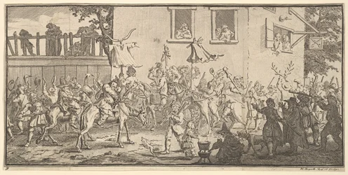 Hudibras e lo Skimmington Diciassette piccole illustrazioni per Hudibras di Samuel Butler