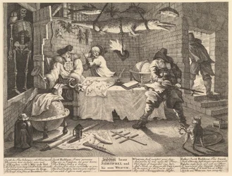 Hudibras batte Sidrophel e il suo uomo Whacum, Dodici grandi illustrazioni per Sa