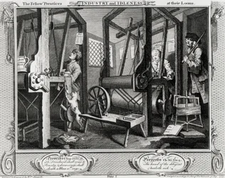 Industria e Ozio, Gli apprendisti compagni ai loro telai, tavola 1