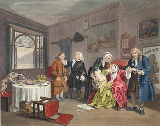 Matrimonio alla moda, Tavola VI, La morte della signora, illustrazione da 