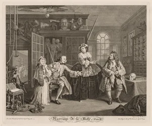 Matrimonio alla moda: La scena con il ciarlatano, 1745