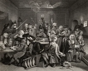 Scena in una casa da gioco, tavola VI da 