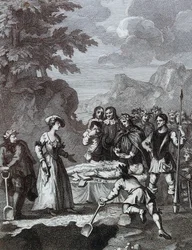 Il funerale di Chyrstom e Marcella che si difende di William Hogarth