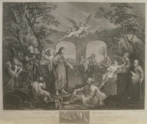 La piscina di Betesda, inciso da J.M. Delatre e Simon Francis Ravenet, pubblicato da John Boydell, 1772