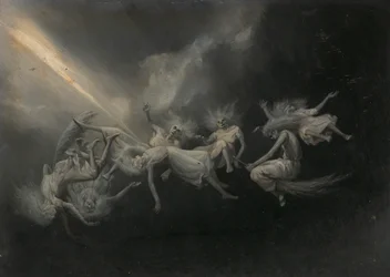 Un fulmine colpì uno stormo di streghe, metà-fine del XIX secolo