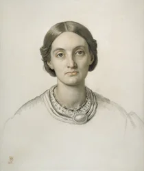 Fanny Holman Hunt (gesso rosso e nero)
