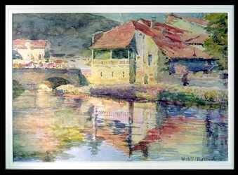 Cittadina continentale su un fiume