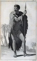 Uomo Khoikhoi (Ottentotto), da Travels of Le Vaillant into the interior parts of Africa