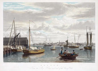 Boston, dalla Ship House, estremità ovest del cantiere navale, c.1833